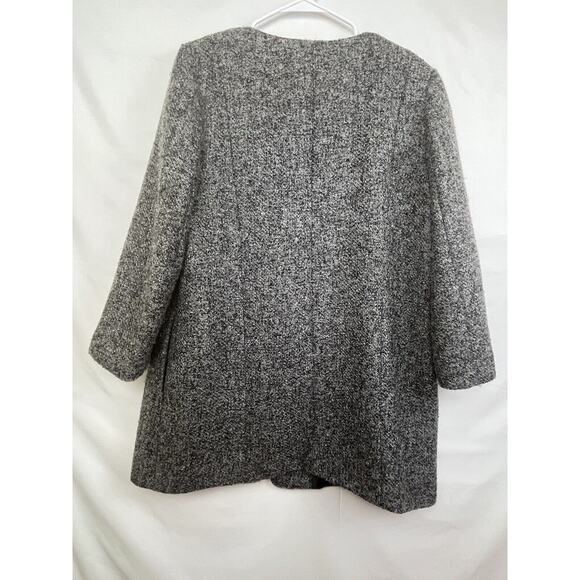 Chelsea 28 Women's Size Med Black/Gray Open Front Collarless Sweater Cardigan - Picture 6 of 9